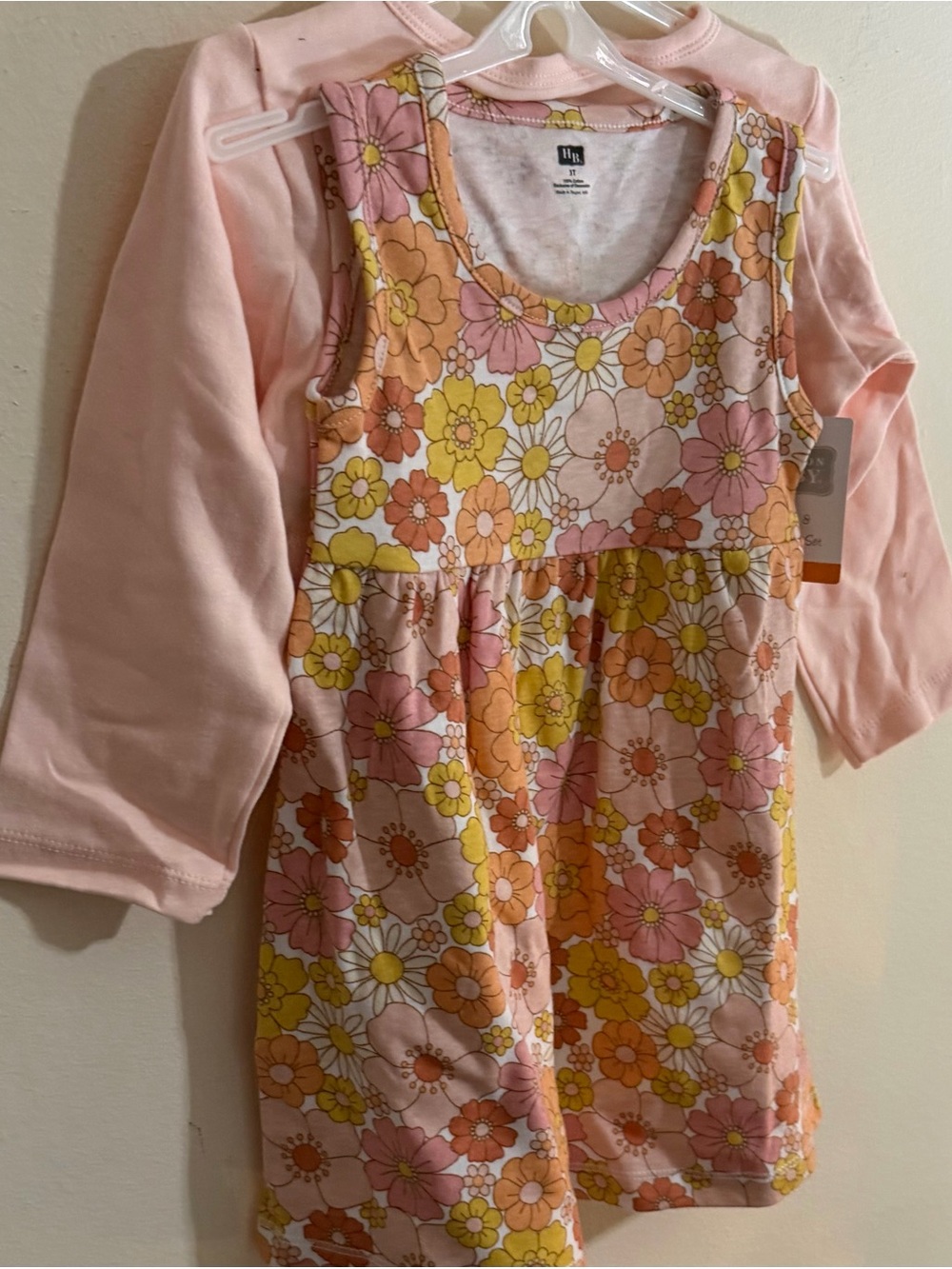 NWT Hudson Baby Size 3t Floral Tank Dress with Pink Long Sleeve Jacket
